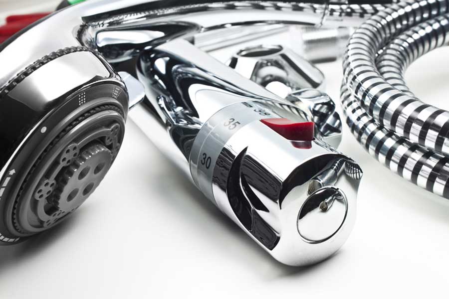 Badarmaturen vor Einbau