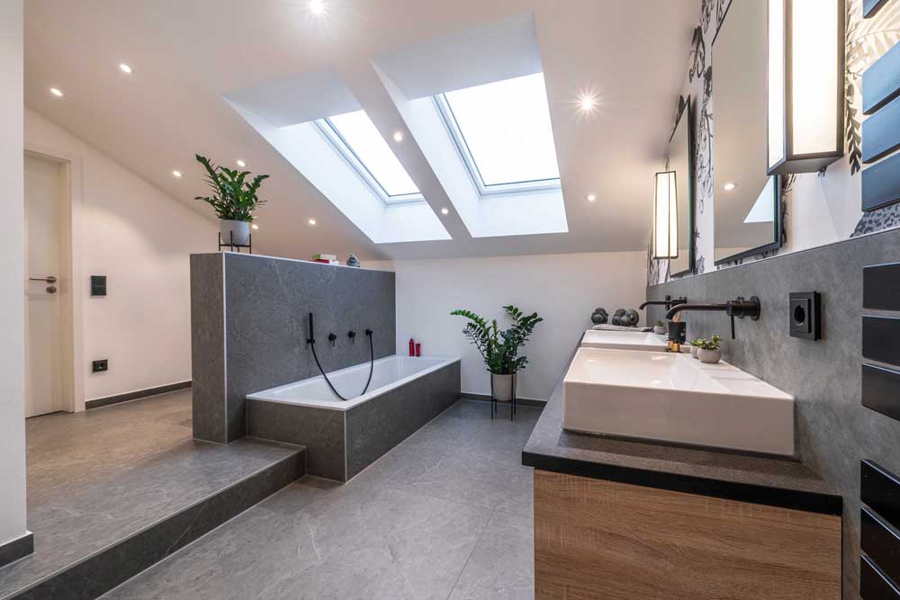 Modernes Wohlfühlbad mit 14 qm