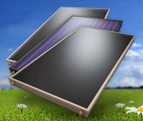 Grafik mit 3 Arten von Sonnenkollektoren